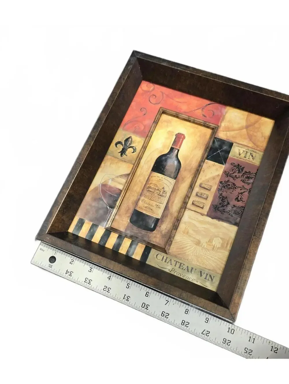 Decorative Chateau Vin Framed Wine Bottle Wall Decor Picture
